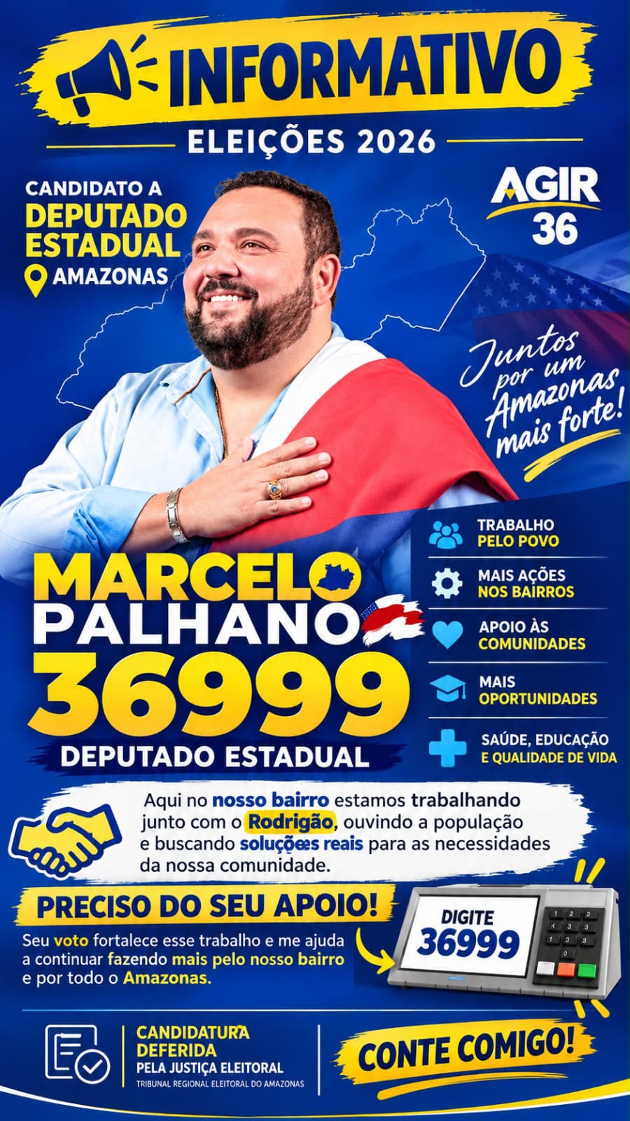 Marcelo Palhano em informativo da campanha